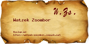 Watzek Zsombor névjegykártya